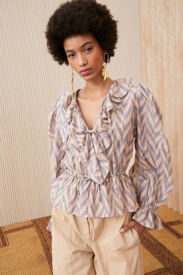 Kalila Blouse in Birch-Blouse-Ulla Johnson-Debs Boutique
